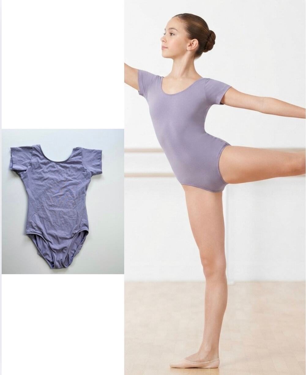 Eurotard Girls Lavender Cotton Leotard Size M Dance Ballet